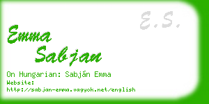 emma sabjan business card